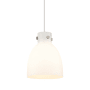 Innovations Lighting Newton Bell 10" Wide Pendant Satin Nickel / Matte White