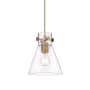 Innovations Lighting Newton Cone 8" Wide Mini Pendant Brushed Brass / Clear