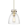 Innovations Lighting Newton Bell 8" Wide Mini Pendant Brushed Brass / Seedy