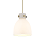 Innovations Lighting Newton Bell 8" Wide Mini Pendant Brushed Brass / Matte White