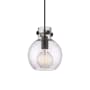 Innovations Lighting Newton Sphere 8" Wide Mini Pendant Matte Black / Seedy