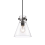 Innovations Lighting Newton Cone 8" Wide Mini Pendant Matte Black / Clear