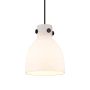 Innovations Lighting Newton Bell 8" Wide Mini Pendant Matte Black / Matte White