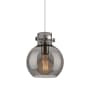 Innovations Lighting Newton Sphere 8" Wide Mini Pendant Polished Nickel / Plated Smoke