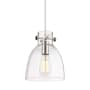 Innovations Lighting Newton Bell 8" Wide Mini Pendant Polished Nickel / Clear