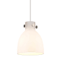 Innovations Lighting Newton Bell 8" Wide Mini Pendant Polished Nickel / Matte White