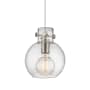 Innovations Lighting Newton Sphere 8" Wide Mini Pendant Satin Nickel / Seedy