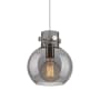 Innovations Lighting Newton Sphere 8" Wide Mini Pendant Satin Nickel / Plated Smoke