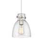 Innovations Lighting Newton Bell 8" Wide Mini Pendant Satin Nickel / Seedy