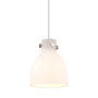 Innovations Lighting Newton Bell 8" Wide Mini Pendant Satin Nickel / Matte White