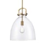 Innovations Lighting Newton Bell 14" Wide Pendant Brushed Brass / Clear