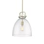 Innovations Lighting Newton Bell 14" Wide Pendant Brushed Brass / Seedy