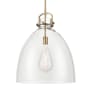 Innovations Lighting Newton Bell 18" Wide Pendant Brushed Brass / Clear