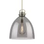 Innovations Lighting Newton Bell 18" Wide Pendant Brushed Brass / Plated Smoke
