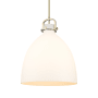 Innovations Lighting Newton Bell 18" Wide Pendant Brushed Brass / Matte White