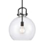 Innovations Lighting Newton Sphere 14" Wide Pendant Matte Black / Clear