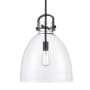 Innovations Lighting Newton Bell 14" Wide Pendant Matte Black / Clear