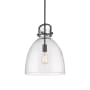 Innovations Lighting Newton Bell 14" Wide Pendant Matte Black / Seedy