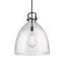 Innovations Lighting Newton Bell 18" Wide Pendant Matte Black / Seedy