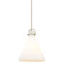 Innovations Lighting Newton Cone 18" Wide Pendant Champagne Bronze / White