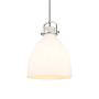 Innovations Lighting Newton Bell 14" Wide Pendant Polished Nickel / Matte White