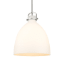 Innovations Lighting Newton Bell 18" Wide Pendant Polished Nickel / Matte White