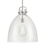 Innovations Lighting Newton Bell 18" Wide Pendant Satin Nickel / Clear