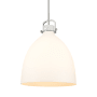 Innovations Lighting Newton Bell 18" Wide Pendant Satin Nickel / Matte White