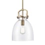 Innovations Lighting Newton Bell 10" Wide Pendant Brushed Brass / Clear