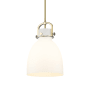 Innovations Lighting Newton Bell 10" Wide Pendant Brushed Brass / Matte White