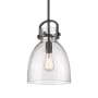 Innovations Lighting Newton Bell 10" Wide Pendant Matte Black / Seedy