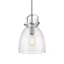 Innovations Lighting Newton Bell 10" Wide Pendant Polished Nickel / Clear