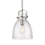 Innovations Lighting Newton Bell 10" Wide Pendant Polished Nickel / Seedy