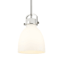 Innovations Lighting Newton Bell 10" Wide Pendant Polished Nickel / Matte White