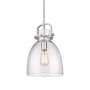 Innovations Lighting Newton Bell 10" Wide Pendant Satin Nickel / Seedy