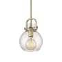 Innovations Lighting Newton Sphere 8" Wide Mini Pendant Brushed Brass / Seedy