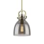 Innovations Lighting Newton Bell 8" Wide Suspension Mini Pendant Brushed Brass / Plated Smoke