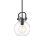 Innovations Lighting Newton Sphere 8" Wide Mini Pendant Matte Black / Clear