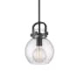 Innovations Lighting Newton Sphere 8" Wide Mini Pendant Matte Black / Seedy