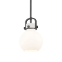 Innovations Lighting Newton Sphere 8" Wide Mini Pendant Matte Black / Matte White