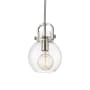 Innovations Lighting Newton Sphere 8" Wide Mini Pendant Polished Nickel / Clear