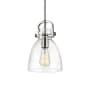 Innovations Lighting Newton Bell 8" Wide Suspension Mini Pendant Polished Nickel / Seedy
