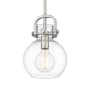 Innovations Lighting Newton Sphere 8" Wide Mini Pendant Satin Nickel / Clear