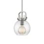 Innovations Lighting Newton Sphere 8" Wide Mini Pendant Satin Nickel / Seedy