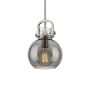Innovations Lighting Newton Sphere 8" Wide Mini Pendant Satin Nickel / Plated Smoke