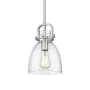 Innovations Lighting Newton Bell 8" Wide Suspension Mini Pendant Satin Nickel / Seedy