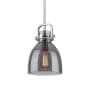 Innovations Lighting Newton Bell 8" Wide Suspension Mini Pendant Satin Nickel / Plated Smoke