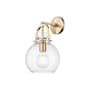 Innovations Lighting Newton Sphere 1 Light 14" Tall Wall Sconce Champagne Bronze / Clear