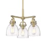 Innovations Lighting Newton Bell 3 Light 20" Wide Pendant Brushed Brass / Clear