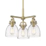 Innovations Lighting Newton Bell 3 Light 20" Wide Pendant Brushed Brass / Seedy